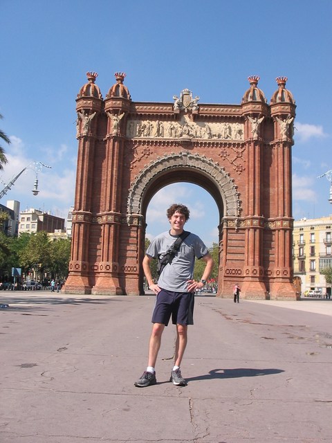 Spain: Me in front of the replica of the Arc De Triumph