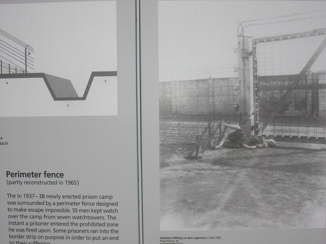 Germany: Dachau A person caught in the fence