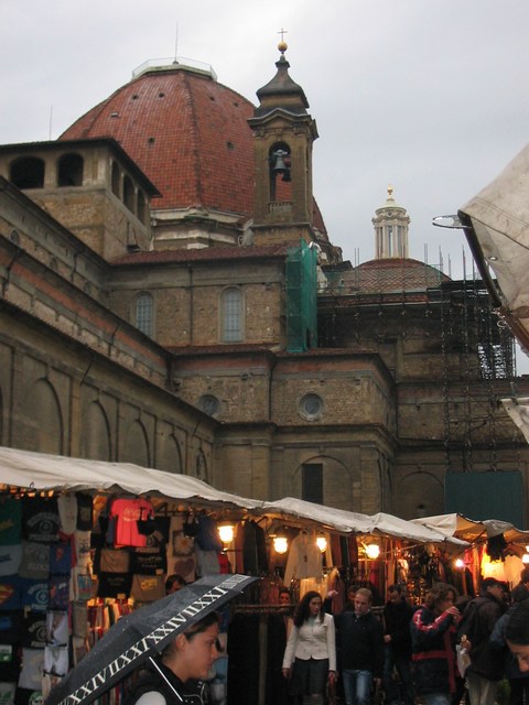 Italy: Florence... the famous church and the shopping in front of it