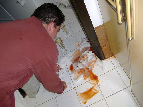 Cleaning up spilt V8