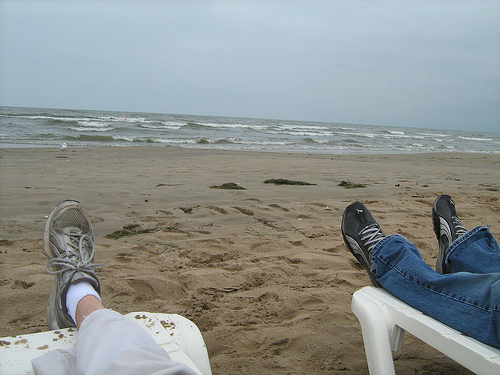 Us laying on the beach