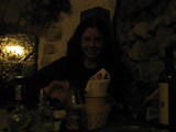 Czech Replublic: Sarah eating and me annoying her by taking a photo