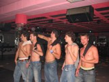 Greece: Men with the David pose 2