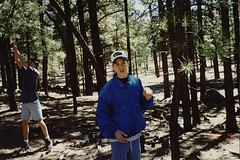 Out exploring in the woods near our hotel