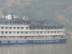 Yangtze River - This boat caught on fire.  We were lucky nothing bad happened to us too.
