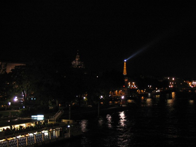 France: A spotlight on top of the Eifel tower