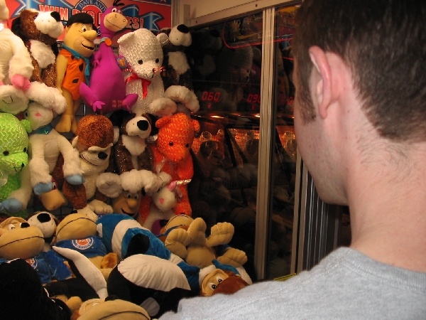 Jason getting a stuffed animal