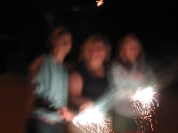 The Girls and the Sparklers (I snuck in fireworks across the border)